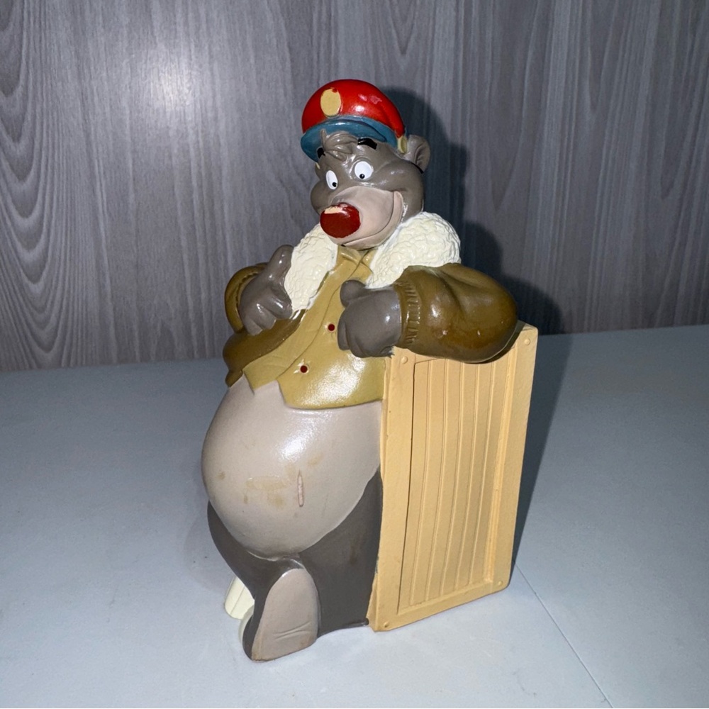 Vintage DISNEY TALESPIN BALOO The‎ Bear Coin BANK Plastic Rare 1990s